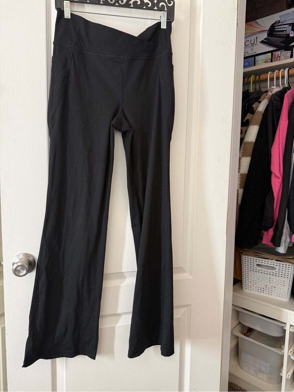DKNY Sport Black High Rise Wide Leg Yoga Pants